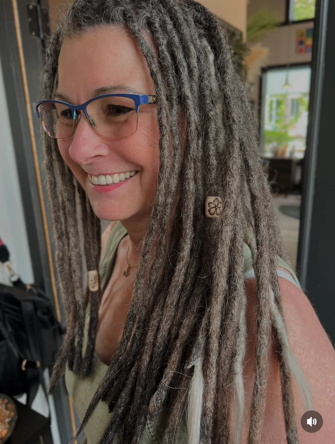 grey natural dreadlocks an a woman 