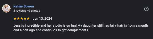 Screenshot of a customer Google review highlighting positive feedback and star rating from Kelsie Bowen