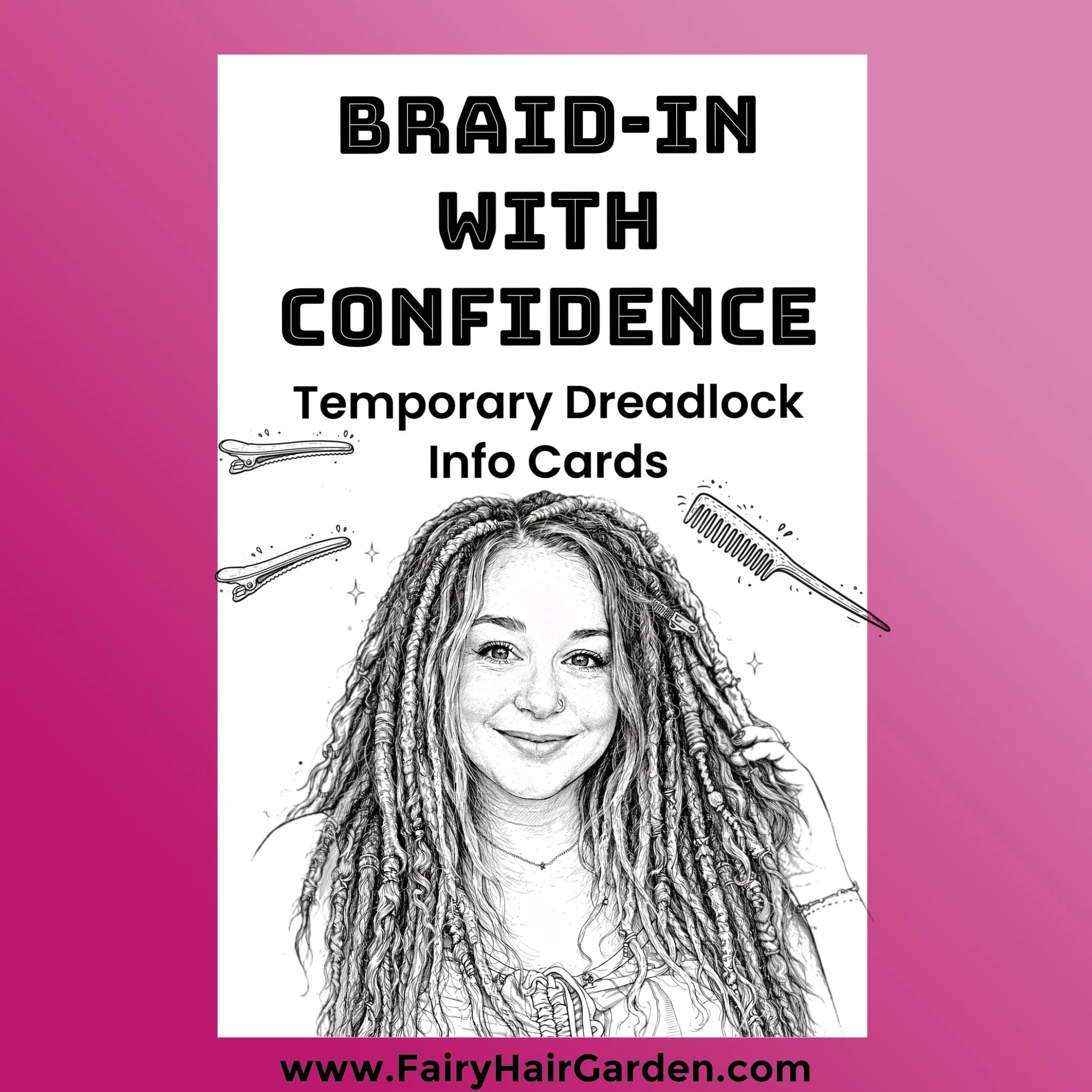 Braid-in With Confidence - Temporary Dreadlock Info Cards