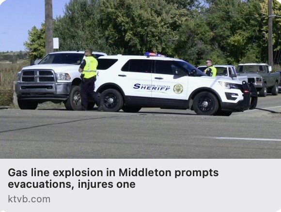 Thank you to the @idstatepolice, Canyon County Sheriff&rsquo;s Office, Middleton Police Department, and all the first responders for their swift and heroic response to today's gas line explosion. Their dedication, courage, and professionalism in the 