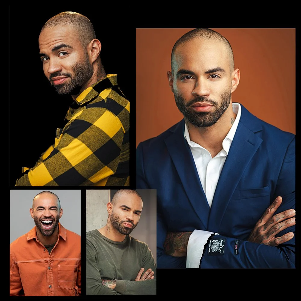 Multiple casting looks from an actor headshot session