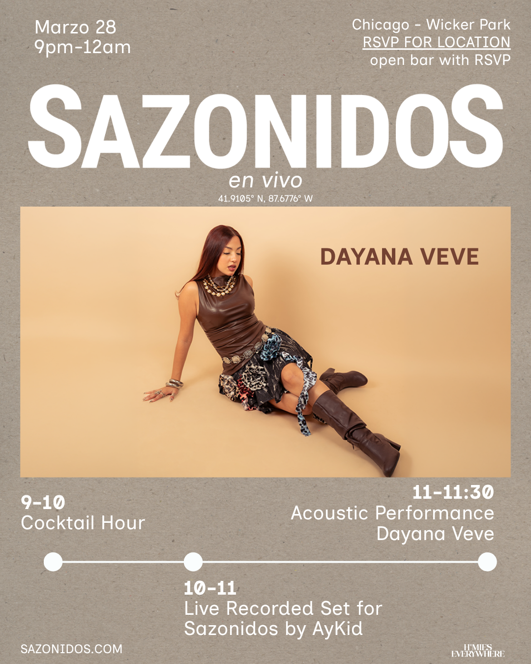 Early Bird Sazonidos Live March 28 2026 in Wicker Park 21+