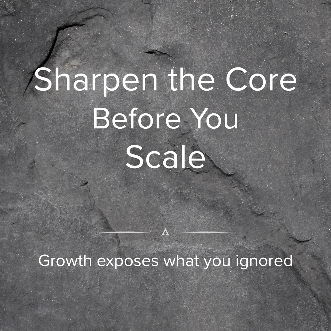 Sharpen The Core Before you Scale