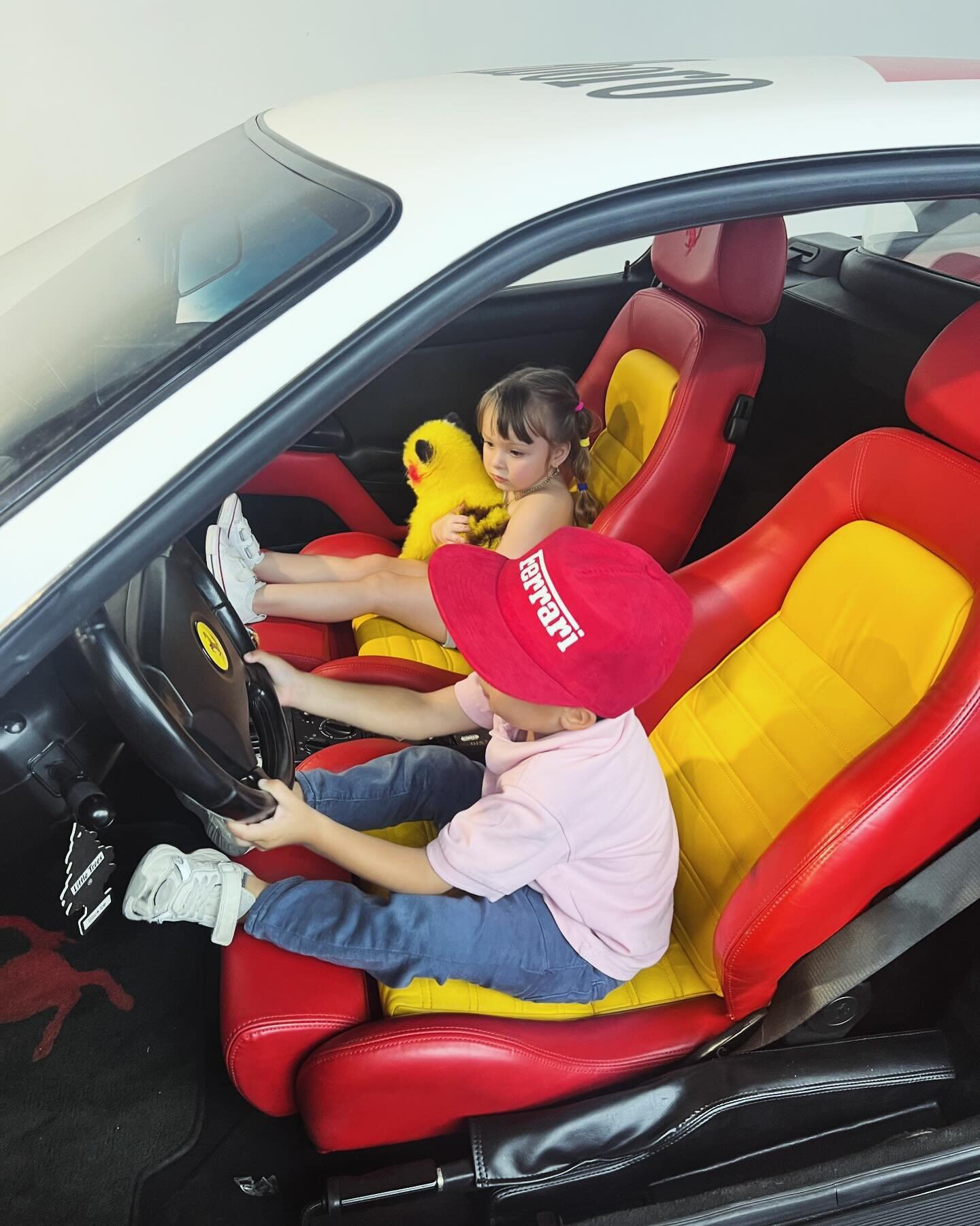 Zooming into the best moments, vintage style 🏎️❤️. Here&rsquo;s my four-year-old champ Brad Luke and his adorable friend, wishing they can take @farruko Ferrari for a spin. 

#LittleRacers #VintageFerrari #PreciousMoments #gosa