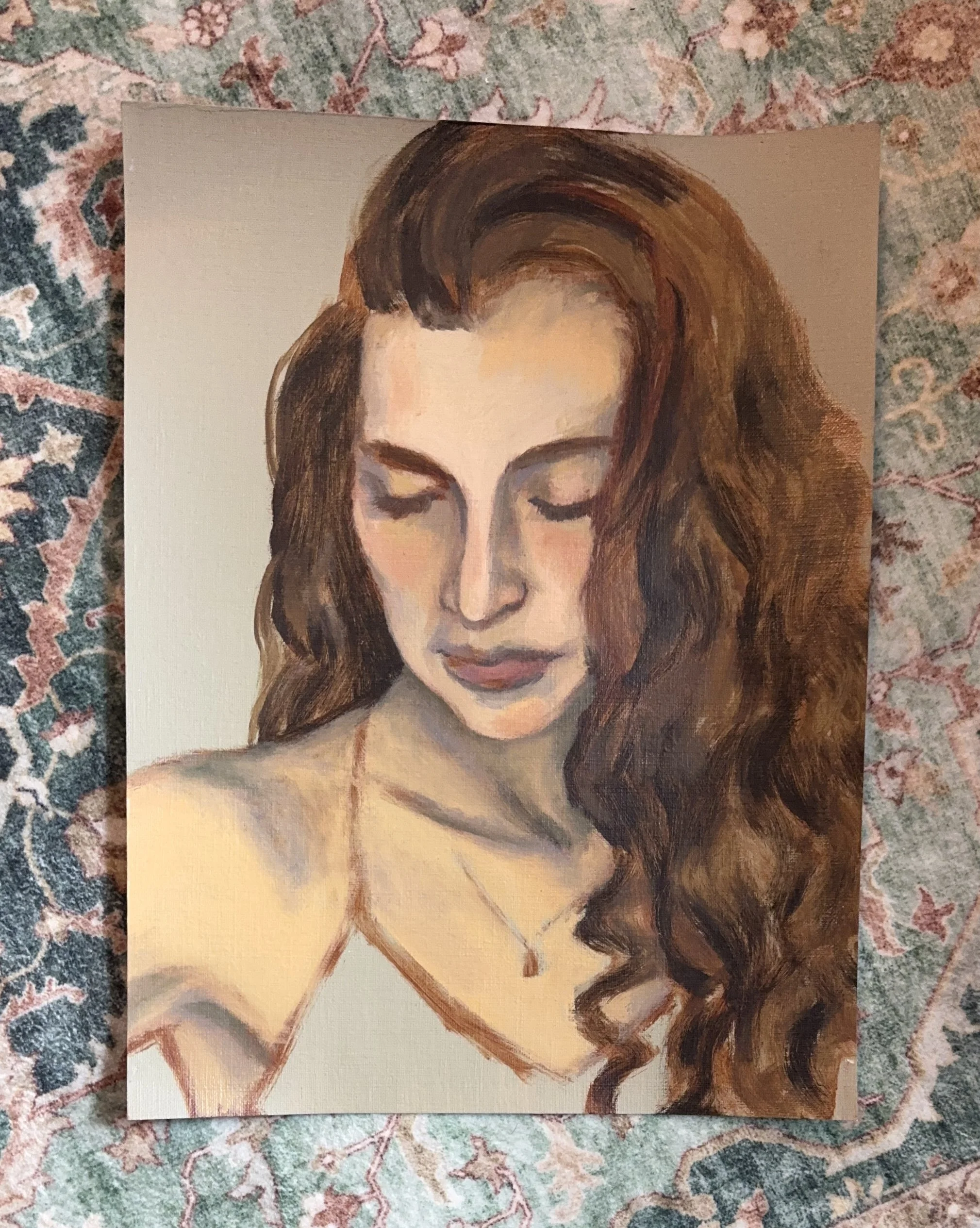 Ayla Alla Prima, Oil on Canvas Paper, 8x10" - $50