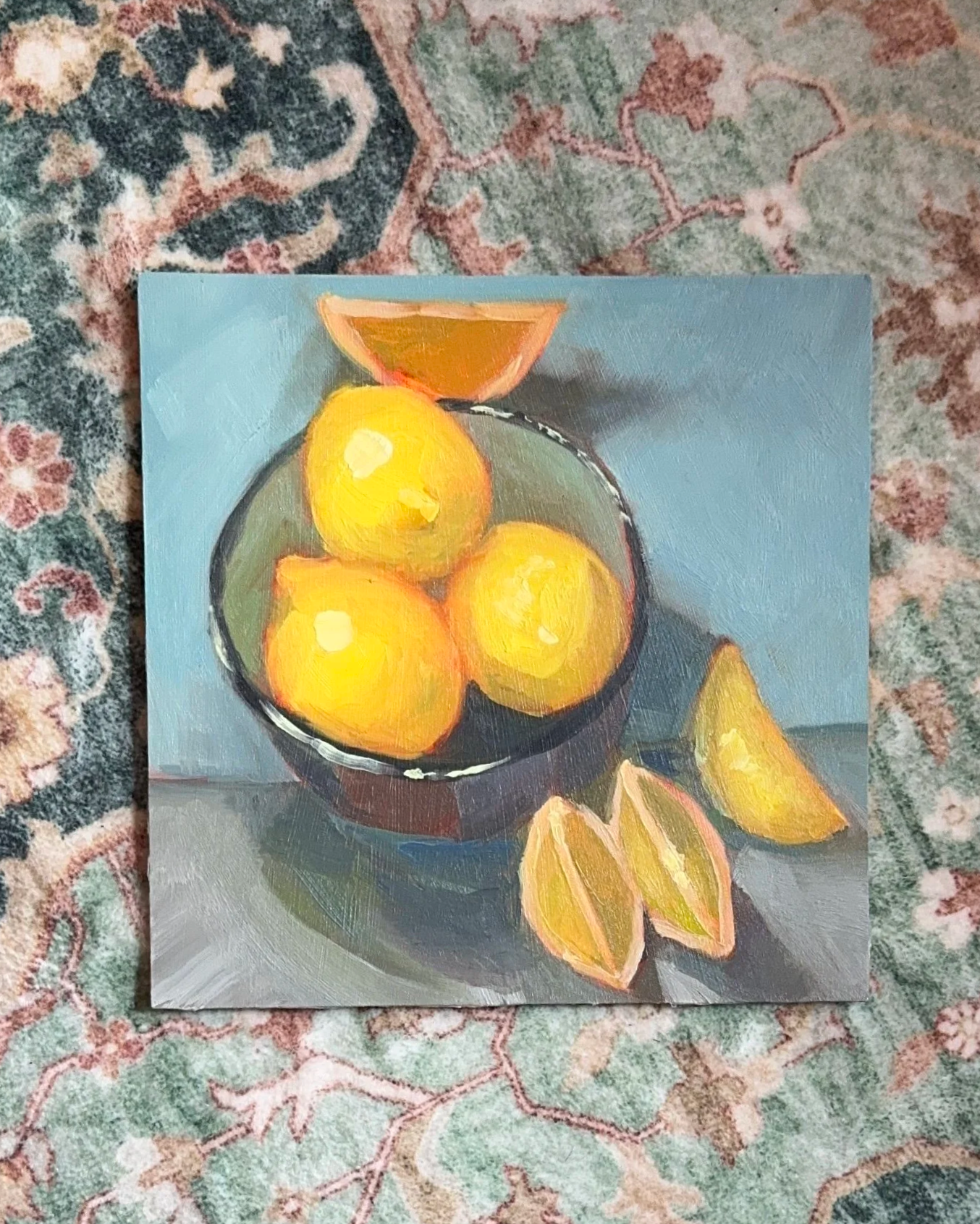 Lemons after Sedgwick, Oil on Panel, 4x4" - $70