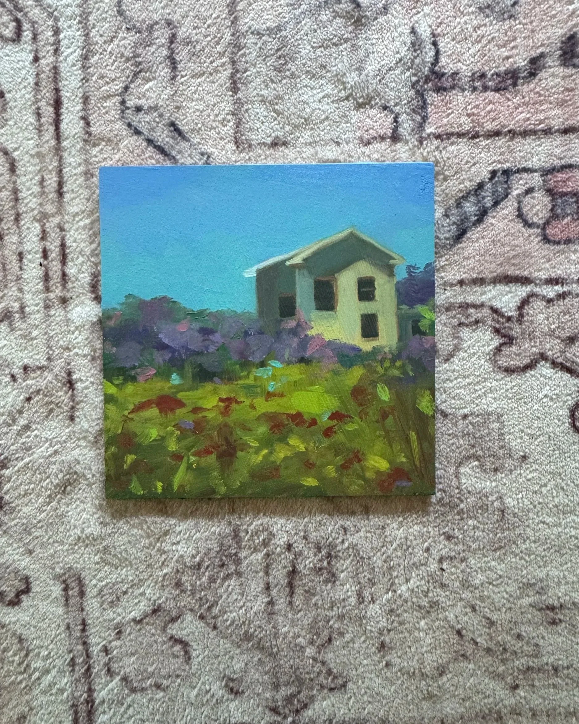 Summer Valley, Oil on Panel, 3x3" - $50