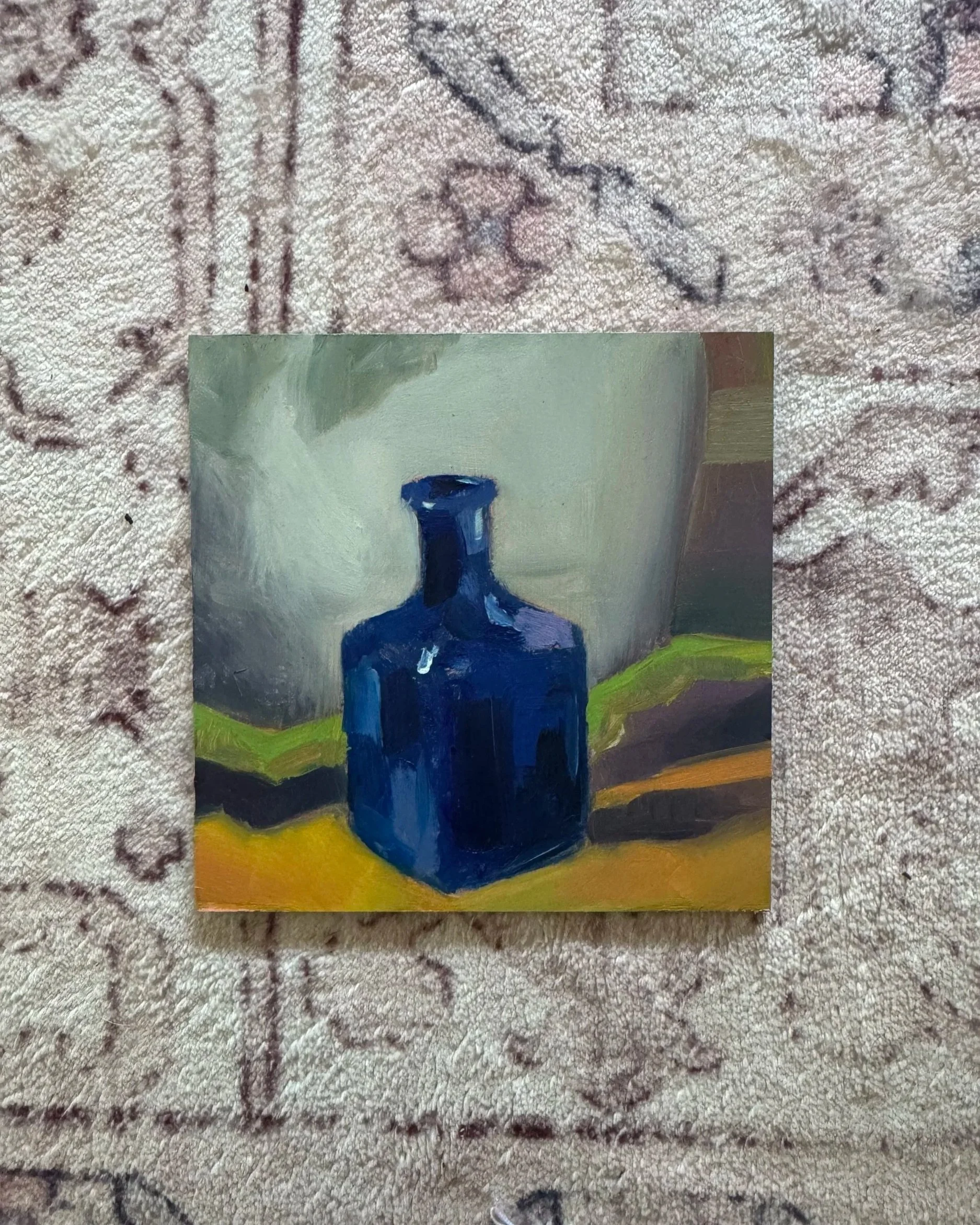 Blue Bottle, Oil on Panel, 3x3" - $50