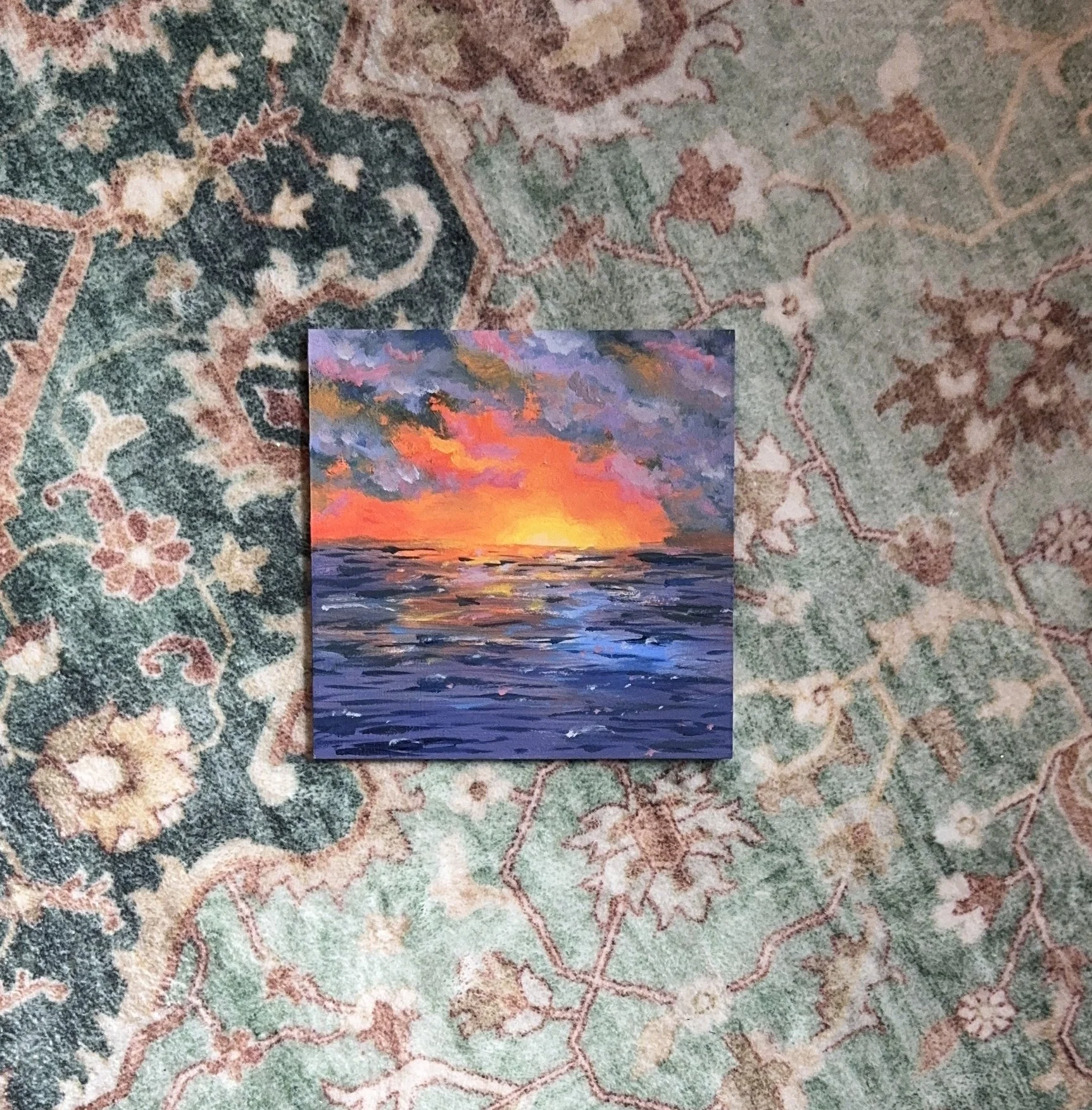 Sunset Study, Oil on Panel, 3x3" - $30