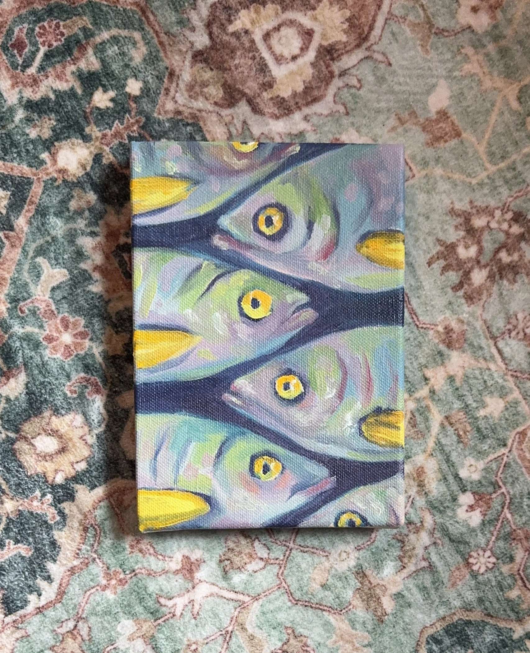 Tin o' Fish, Oil on Canvas, 5x7" - $80