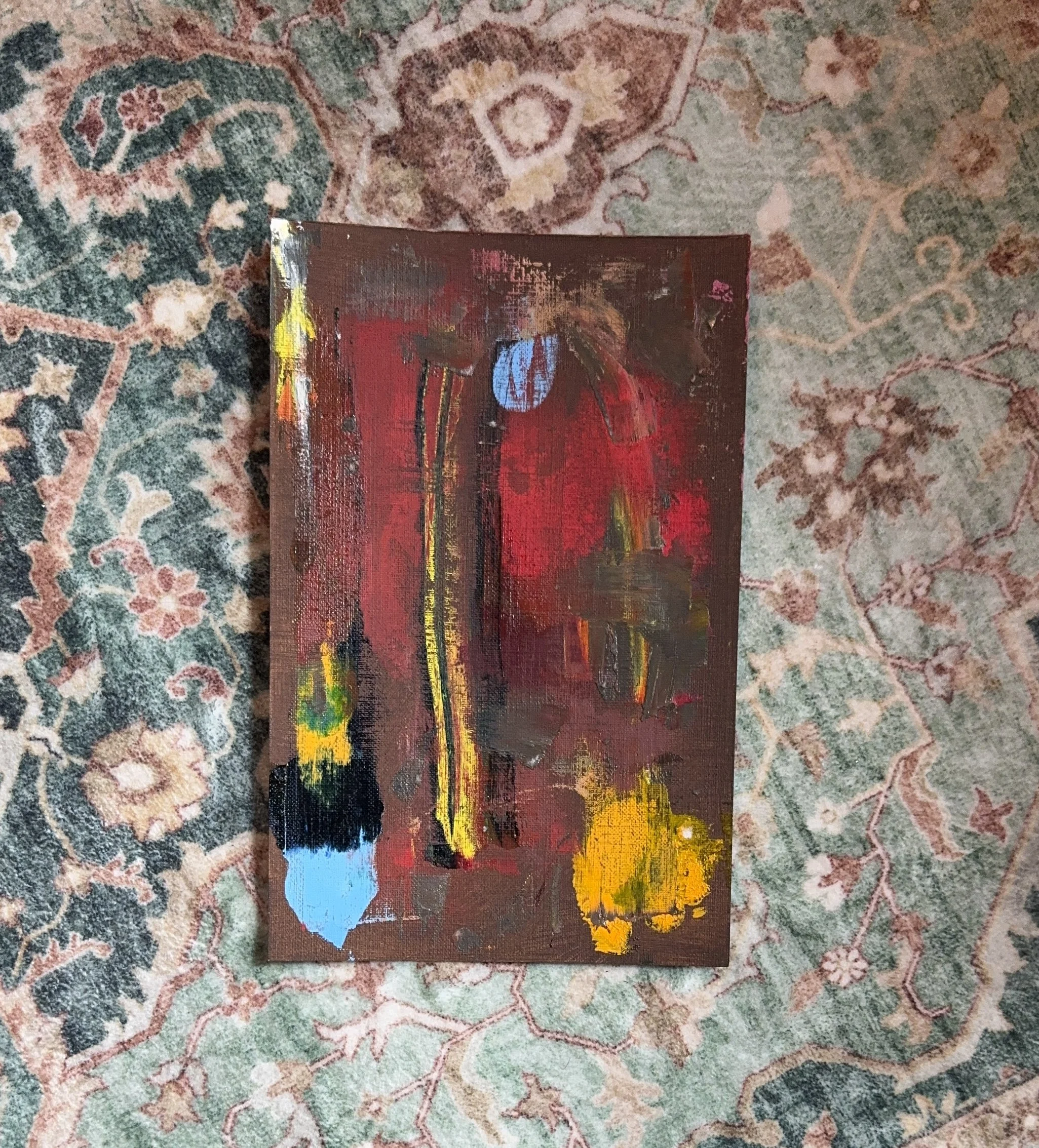 The Palette, Oil on Canvas Paper, 4x6" - $30