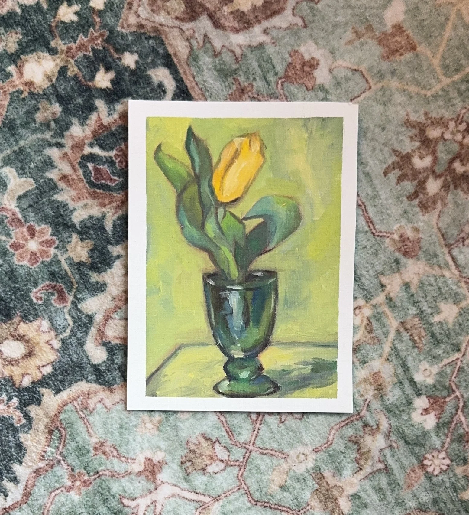 Study of a Flower, Oil on Paper, 4x6" - $30