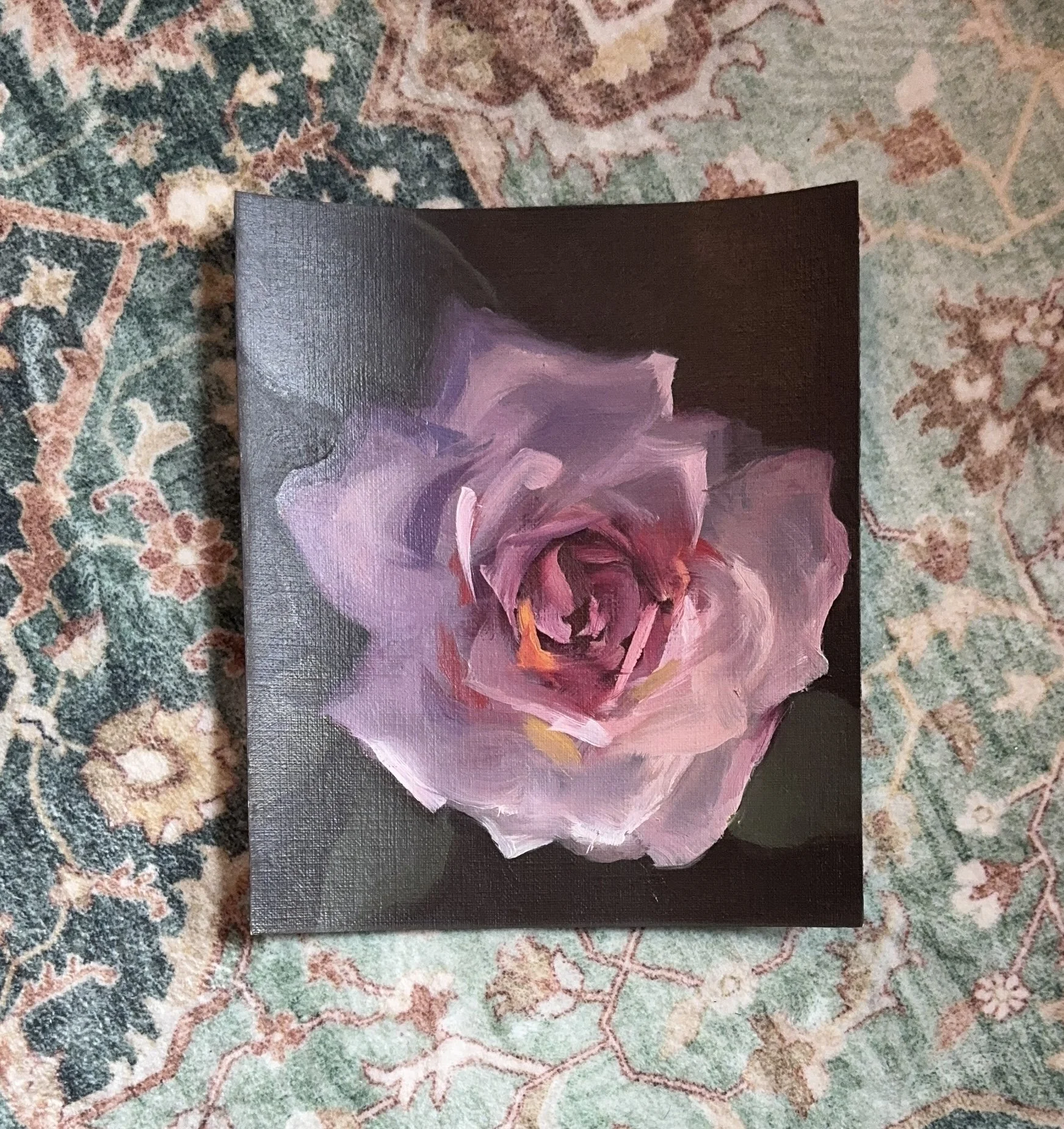 Rose, Oil on Paper, 4x4" - $30