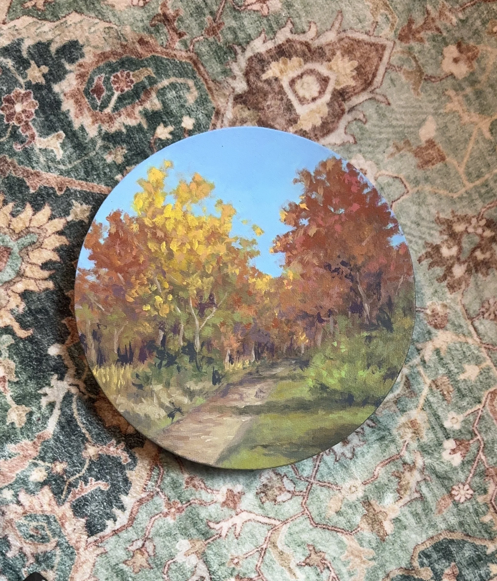 Bright Fall, Oil on Canvas, 5x5" - $100