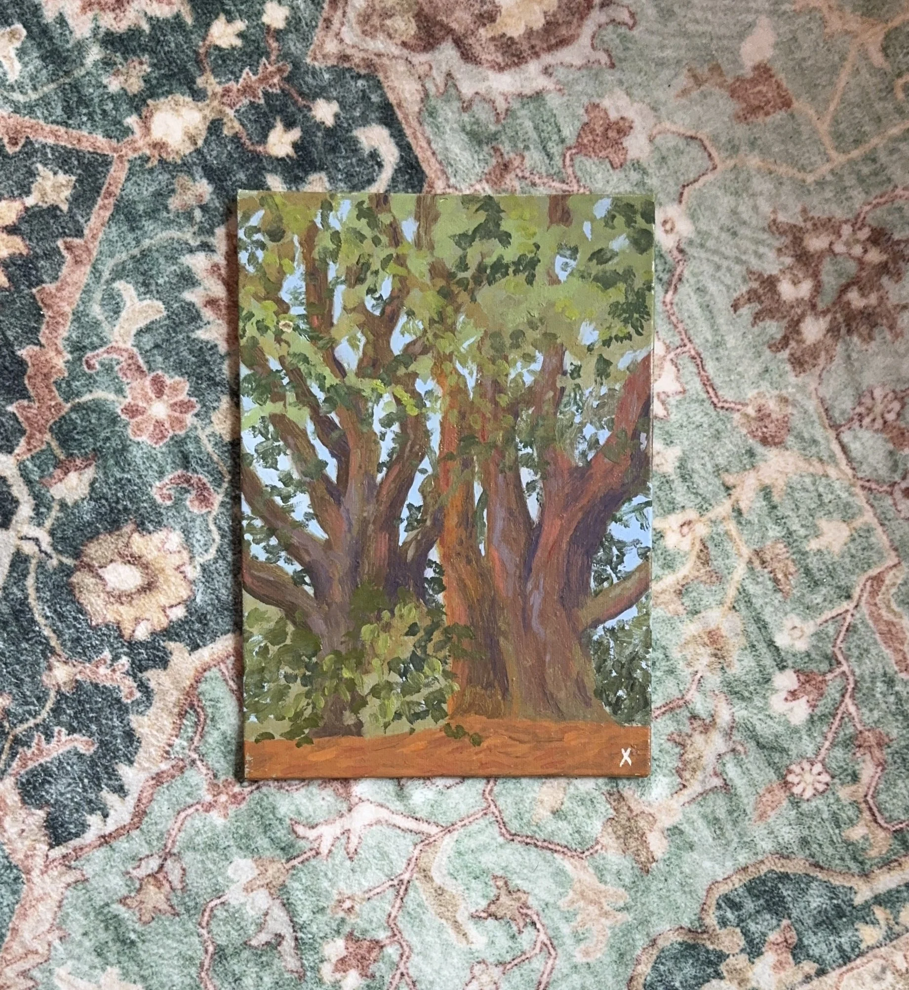 Volunteer Trees, Oil on Panel, 5x7 - $70