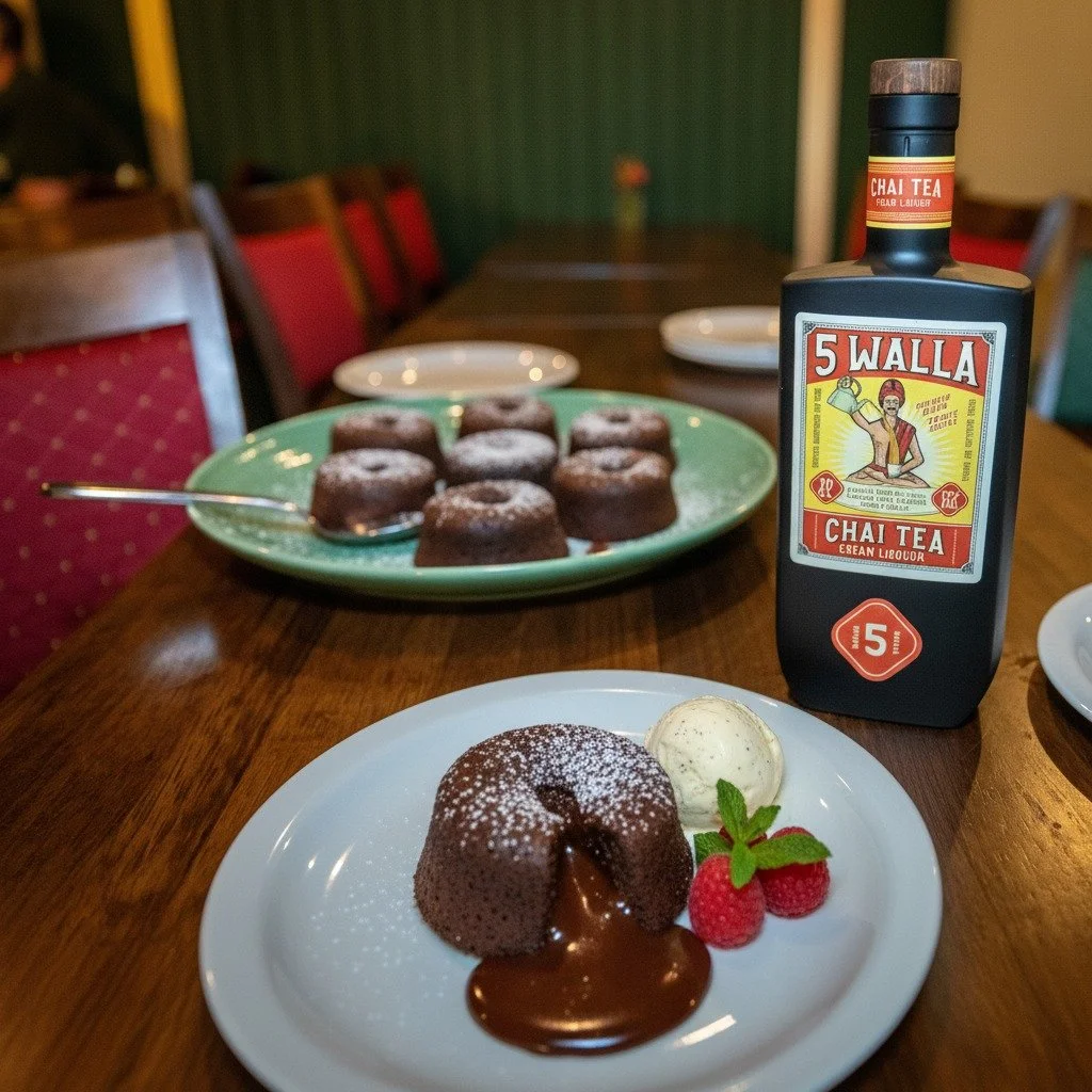 5 Walla Chocolate Lava Cake is the kind of dessert worth making room for. Warm, gooey, rich and finished with that signature chai kick.

Get your own bottle @wanderlustdrinksco

#5Walla #ChaiDessert #Chai #ChaiLiqueur