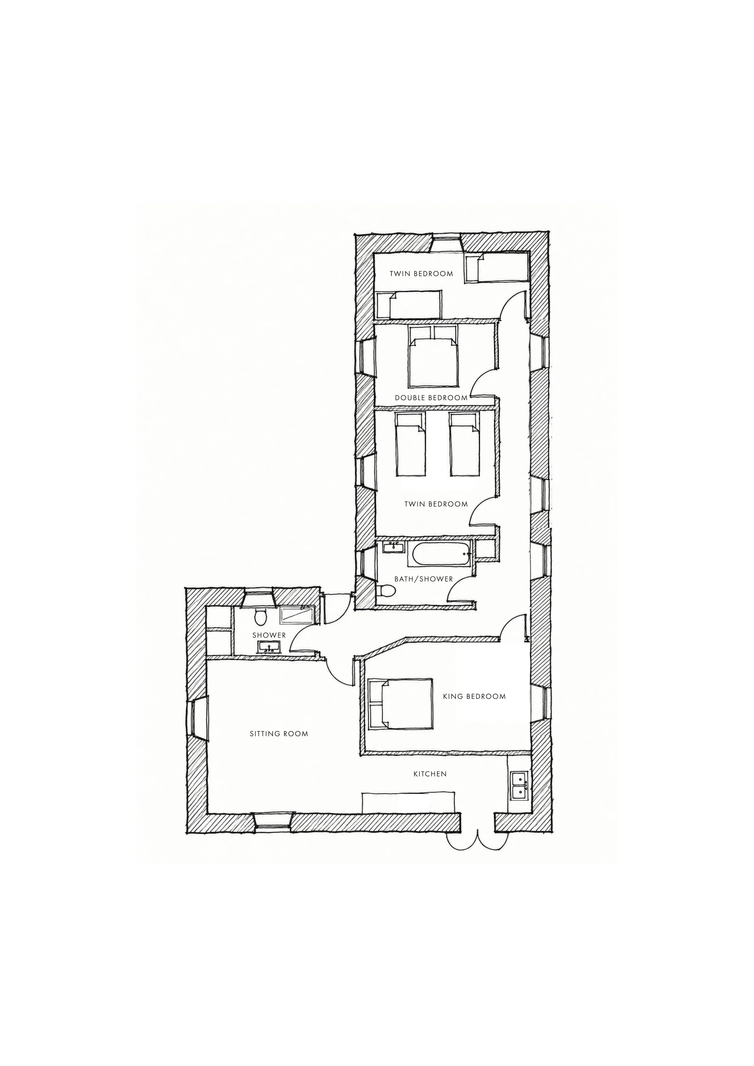 The floorplan or layout plan of the Cotterhouse