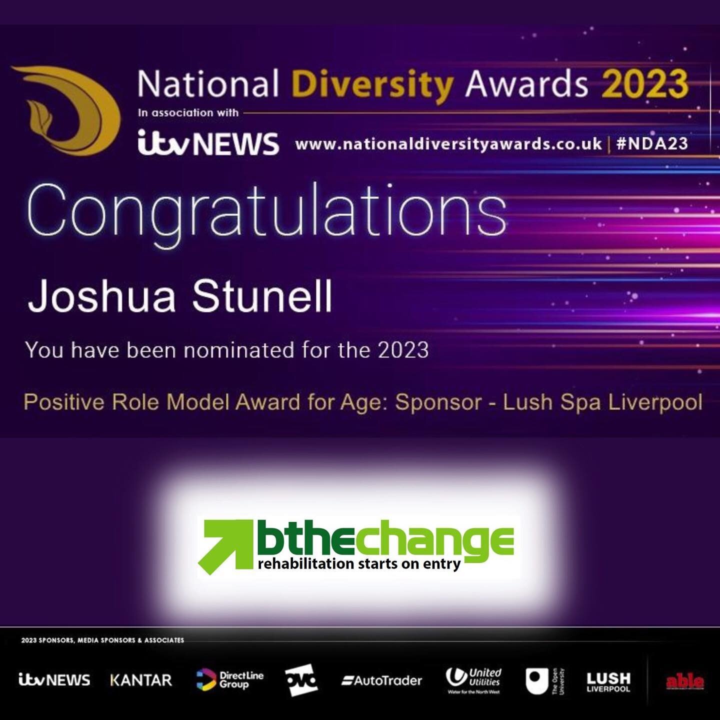 Massive congratulations to Founder &amp; CEO @bthechangecic and DCCS Panel member Josh!!

Nominated for the &lsquo;Positive Role Model&rsquo; award @ndawards - celebrating the outstanding achievements of grass-root communities ✨

#bthechange is an aw