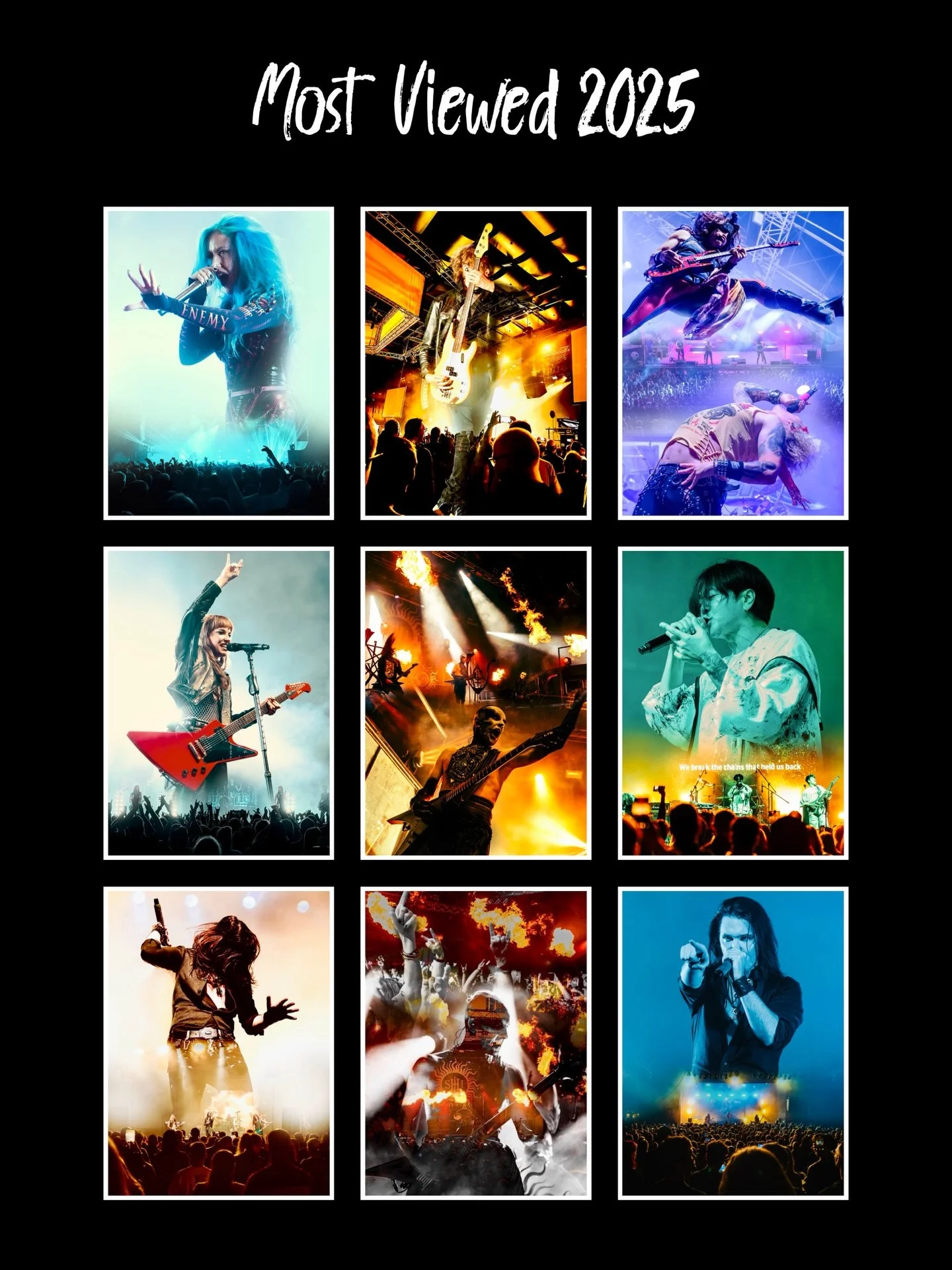 My most-viewed work of 2025 on Instagram 📸 These posts reached 1,258,179 views together &mdash; thank you all 🫶

#topninebyviews #mostviewed #concertphotography