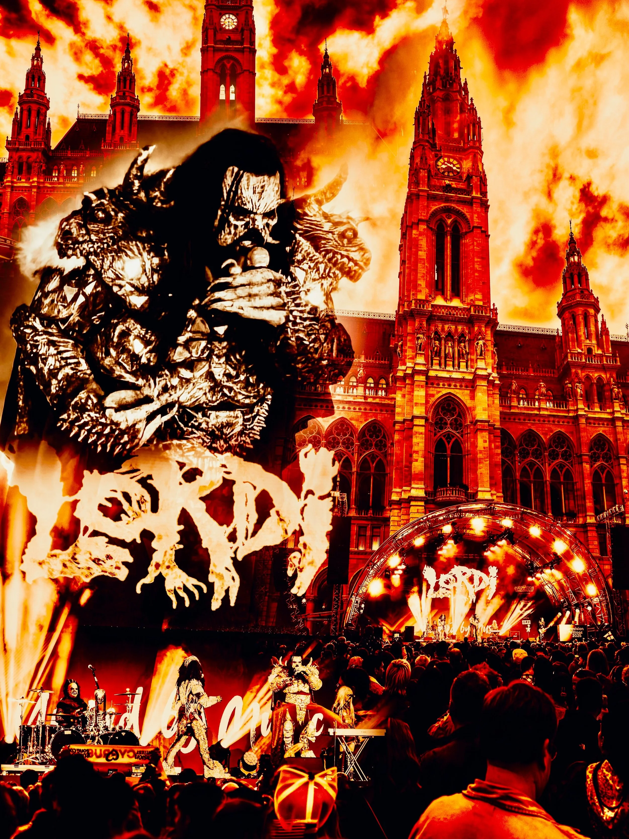 I was actually at Eurovision Village yesterday for a completely different photography job&hellip; but as a concert photographer and a rock/metal girl, I honestly couldn&rsquo;t resist taking a few shots of the legendary Lordi performing in front of t