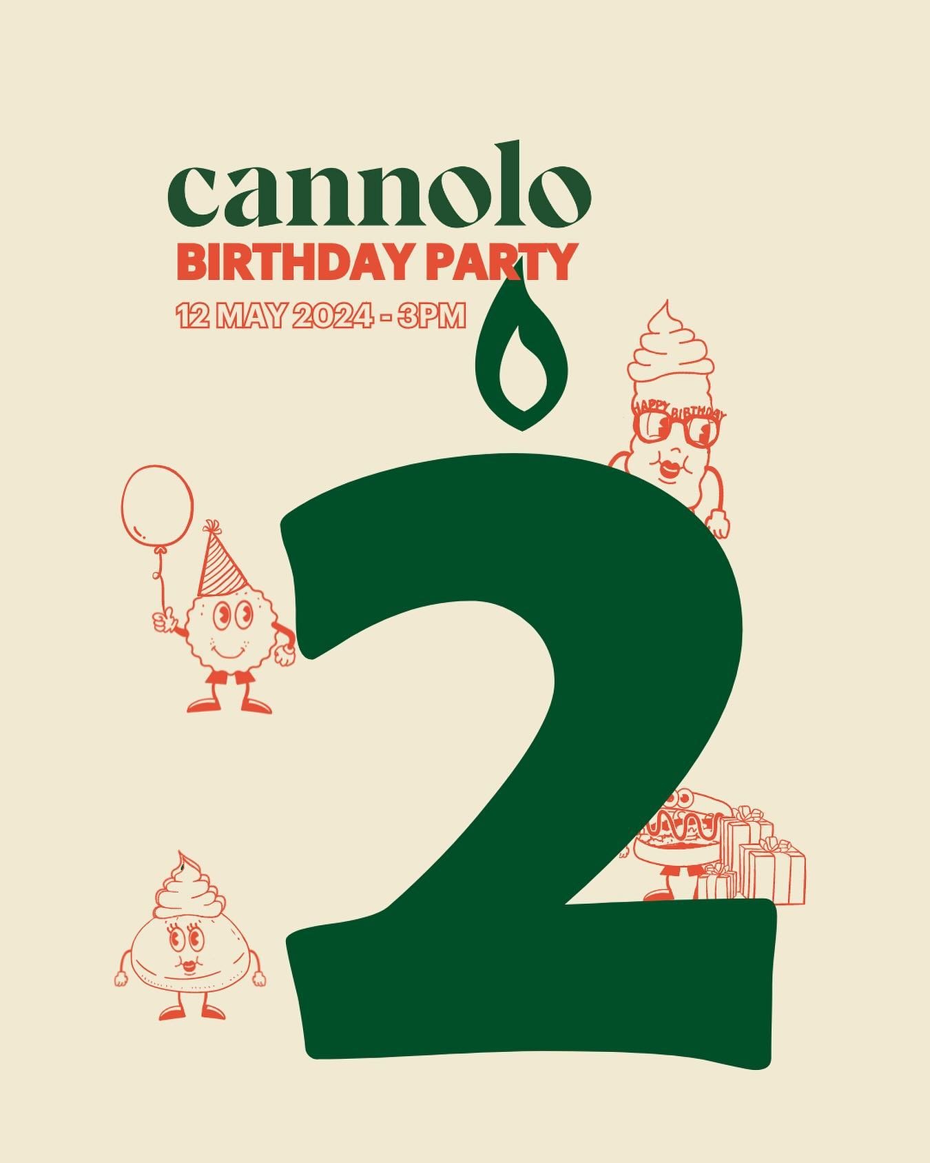 SAVE THE DATE - 12th May - CANNOLO is already 2 YEARS !!!
JOIN US FOR CELEBRATION !
Obviously, it will be Cannoli, but also Arancini &amp;
some CANNOLO Exclusivities &hellip; 
As always, we will be ready to feed you, full of Sicilian enthusiasm &amp;