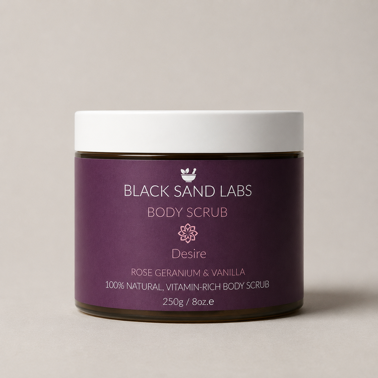 DEAD SEA SALT BODY SCRUB - ROSE GERANIUM & VANILLA