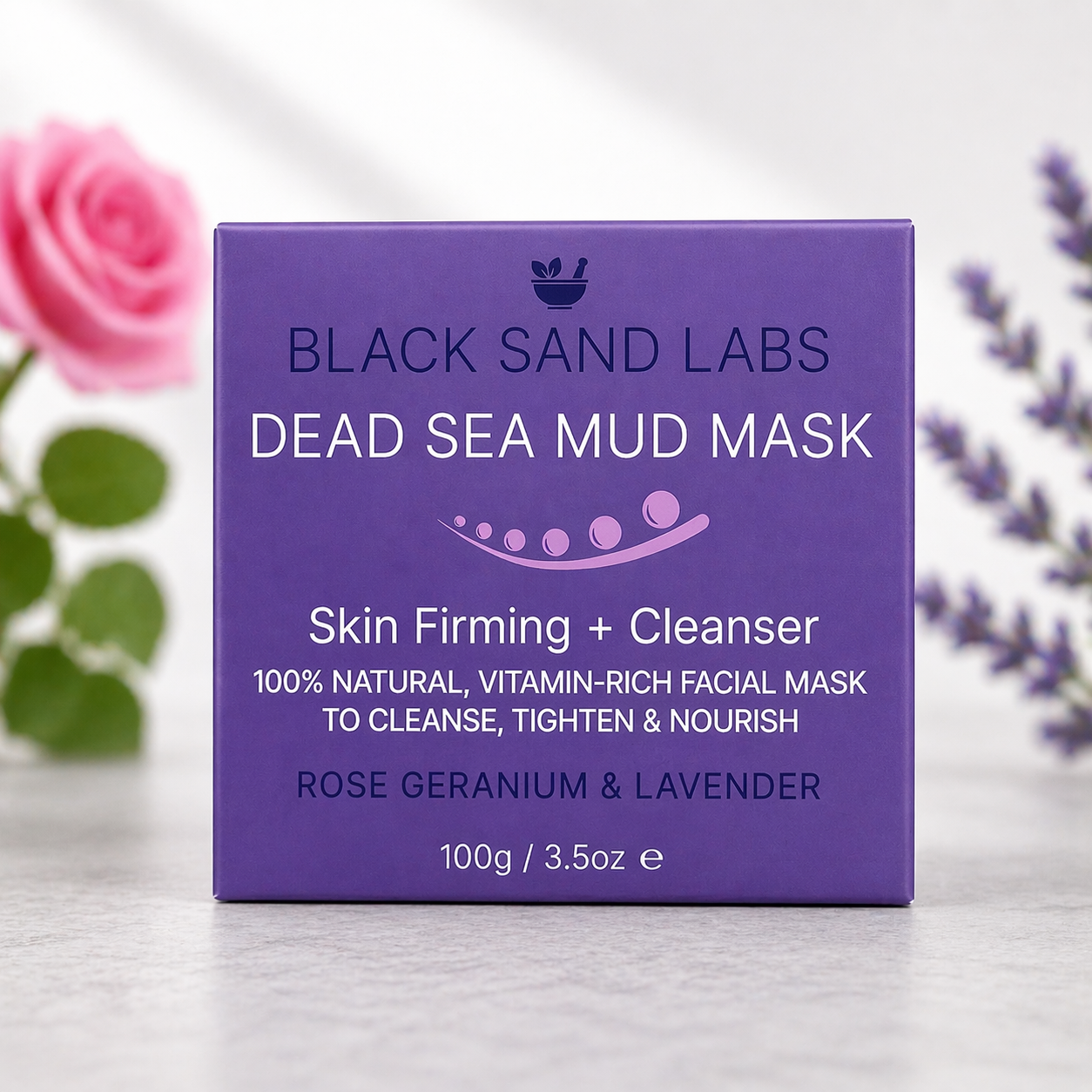 Dead Sea Mud Mask - Skin Firming & Cleanser - Rose Geranium & Lavender