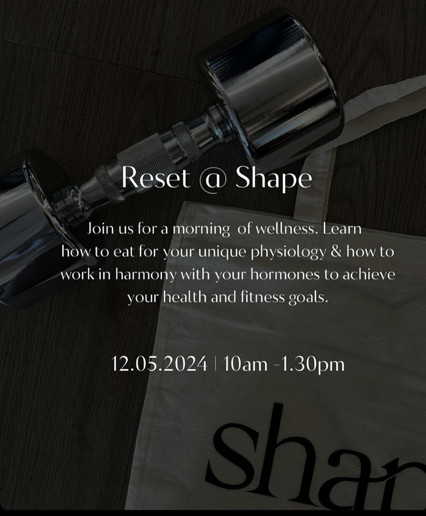 Not getting the results you want?! 

We&rsquo;ve got you! 

Reset @ Shape 12.05.24 

DM to secure your spot 🤍