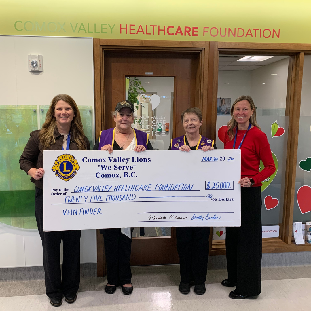 Comox Valley Lions Club Donates $25,000 to Enhance Cancer Care at the Hospital