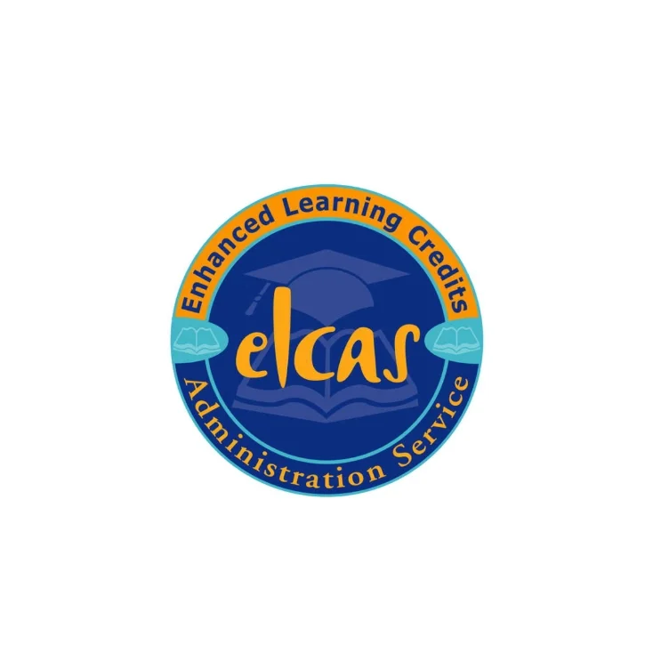 ELCAS badge with a graduation cap, open book, and email symbol, stating 'Enhanced Learning Credits Administration Service'.