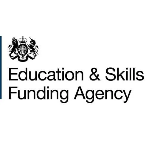 Logo for the Education & Skills Funding Agency featuring a crown and a shield.