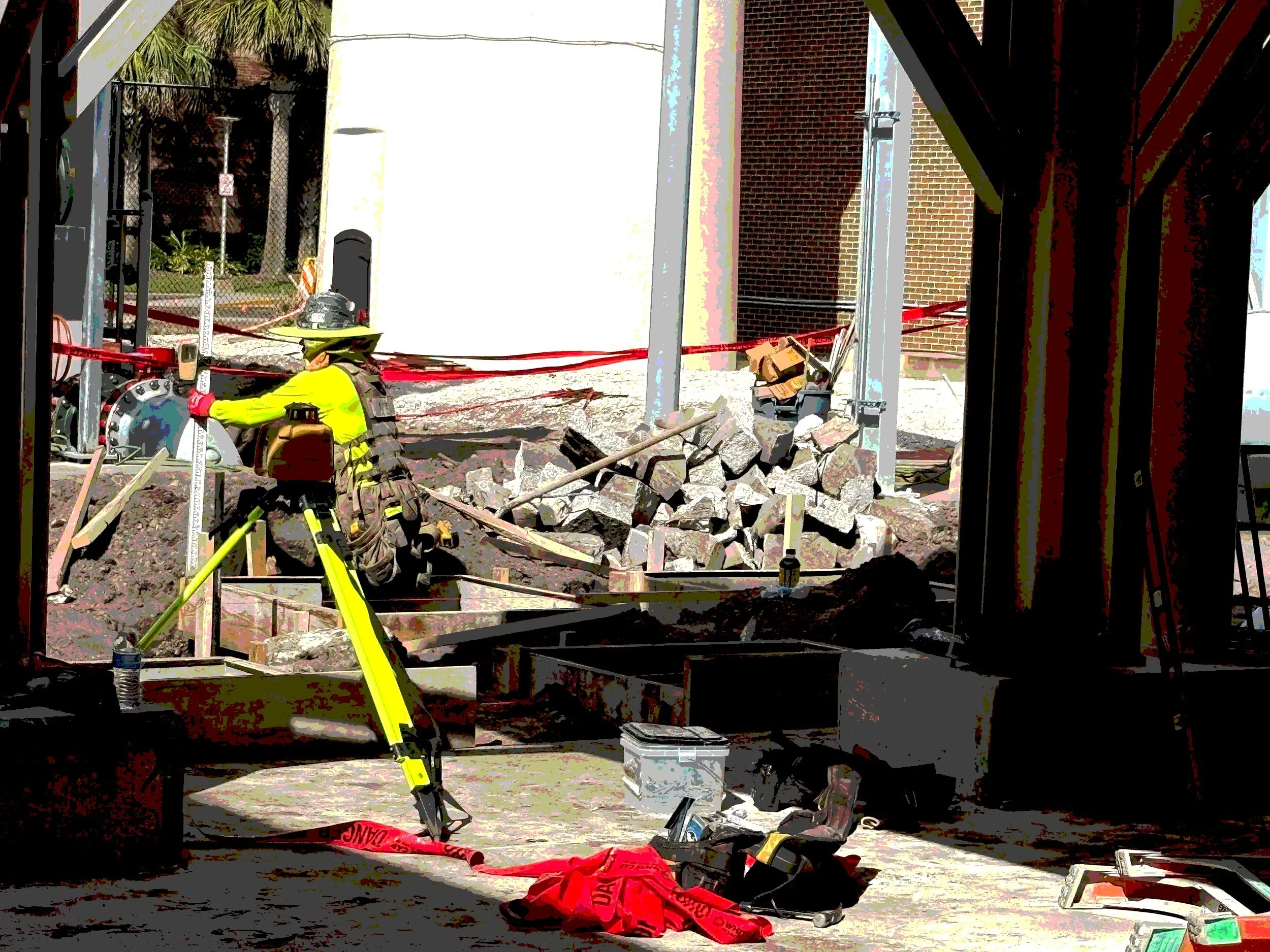 Sterling crew performing concrete sawing and controlled demolition on a commercial project.