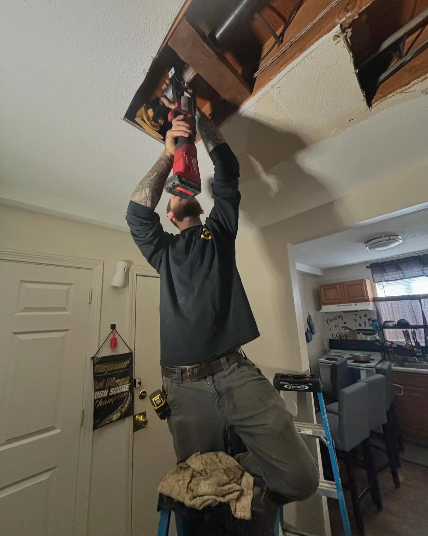 Emergency 2&rdquo; heat line repair with Megapress hydronic fittings! This was the heat supply line to an 18 unit apartment building that had rotted out and leaked through the ceiling. Also made some repairs on the boiler system. Heat was back on wit