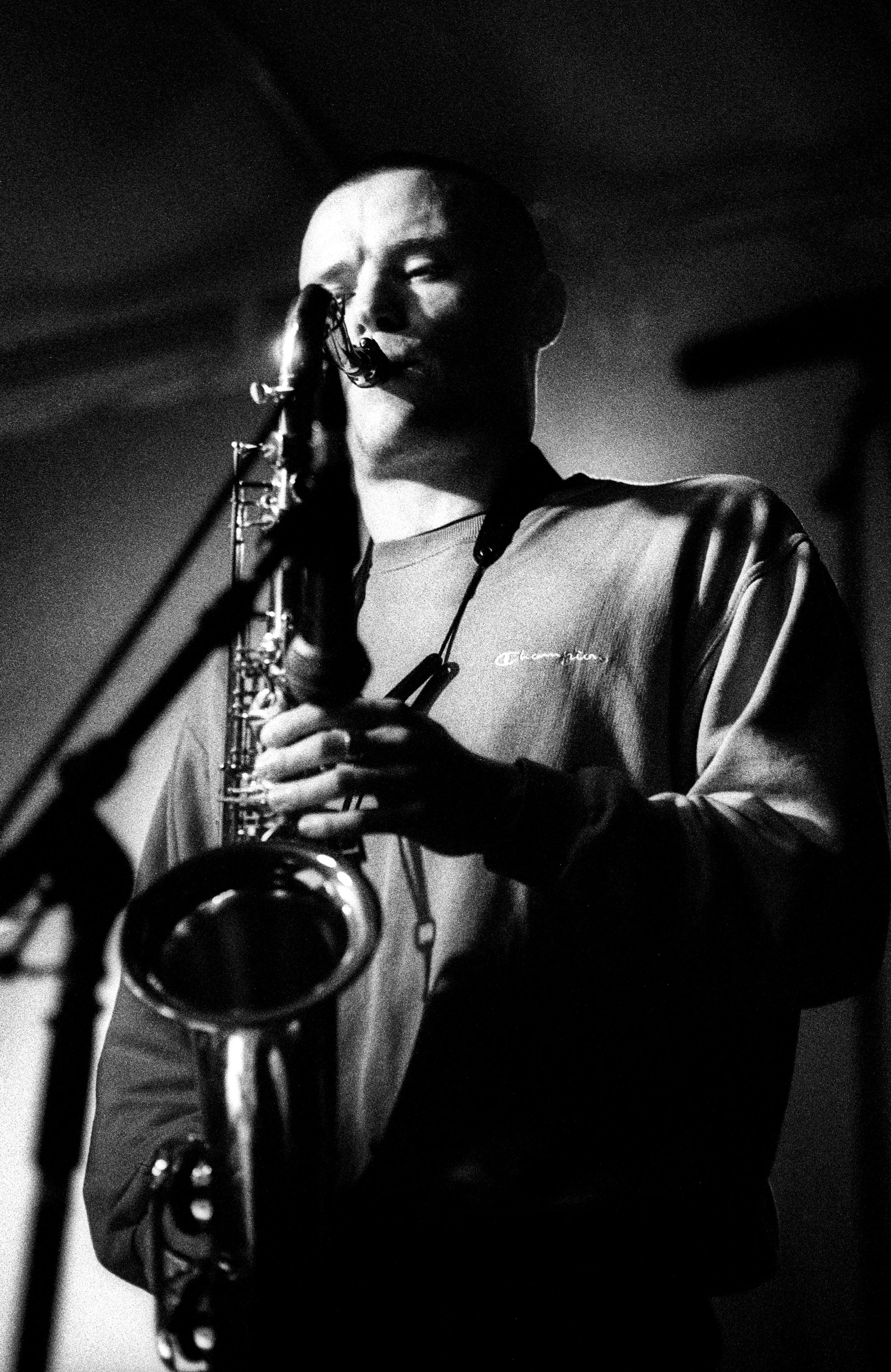 Joe van der Muelen on sax for Hyowa Project at The Jago, 2024