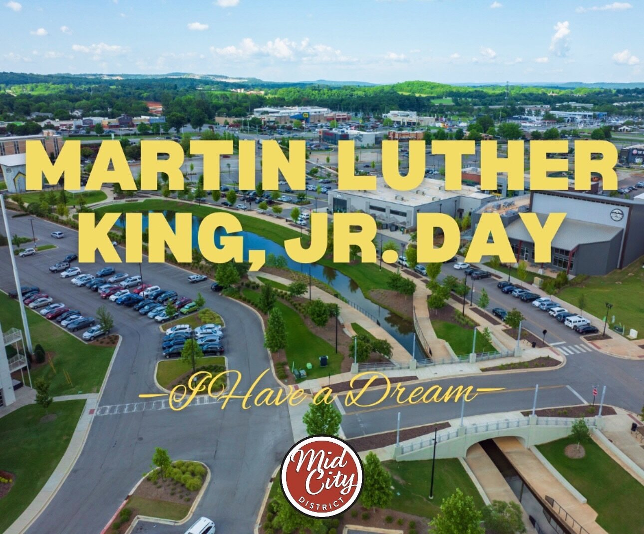 Happy MLK Jr. Day from MidCity District! 🇺🇸 

Please check with all our businesses before heading out, as many are closed for the holiday and snow today!