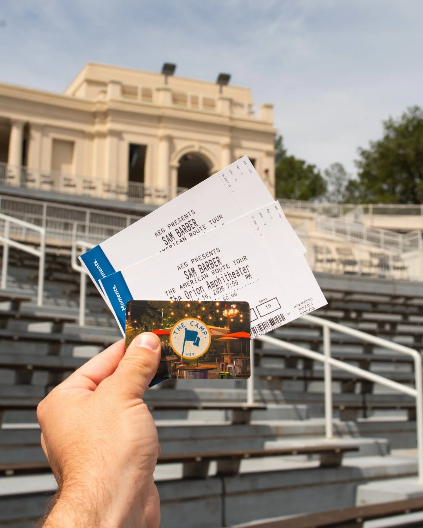 🤝We&rsquo;ve teamed up with @theorionamphitheater and @explorethecamp to give one lucky winner the ultimate day out on May 16 for Camp to Amp 
🎶🎸

The lucky winner will receive:
🎟 2 tickets to see Sam Barber
🍹 $100 gift card to The Camp

Here&rs