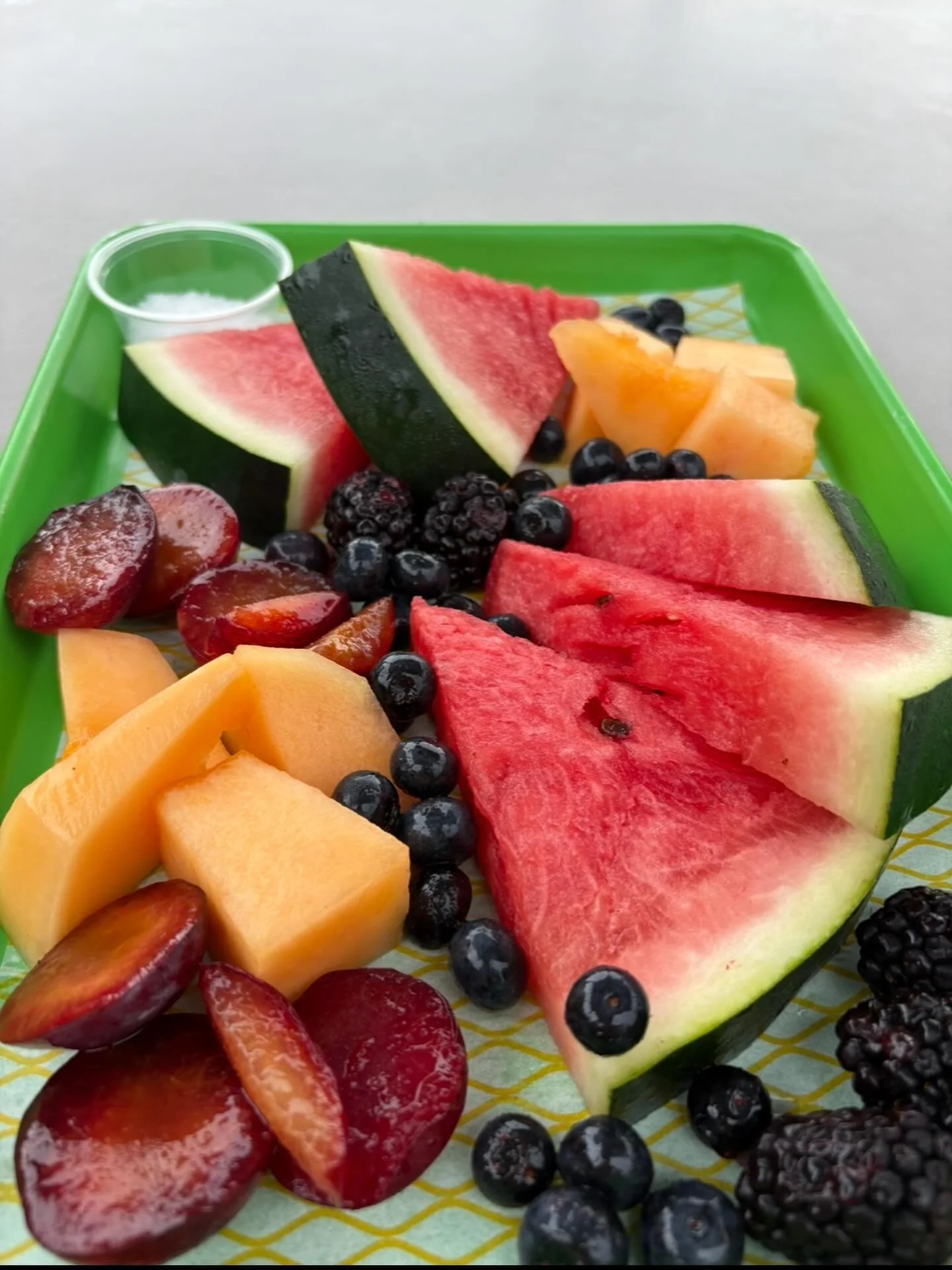 It&rsquo;s officially the best time of the year 🍓🍉Summer fruit tray is back. Sure to get more fun and weird throughout the summer, as we all do:) This weekend we are featuring local watermelon &amp; cantaloupe as well as plums, blueberries &amp; bl