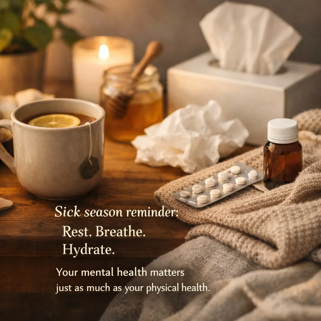 Sick season is here.
✔️ Rest when your body asks
✔️ Stay hydrated
✔️ Keep routines simple
✔️ Check in with your mental health
Caring for yourself isn&rsquo;t a luxury&mdash;it&rsquo;s essential.

#health #mentalhealth #relax #h14cpunseling