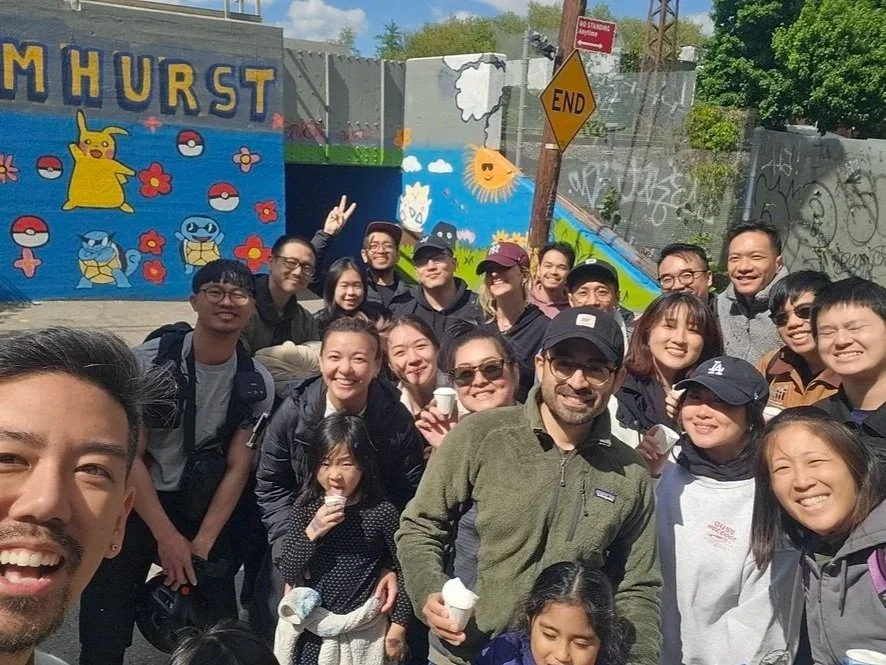 Elm Bridge mural refresh with students and Elmhurst residents (Spring 2026)