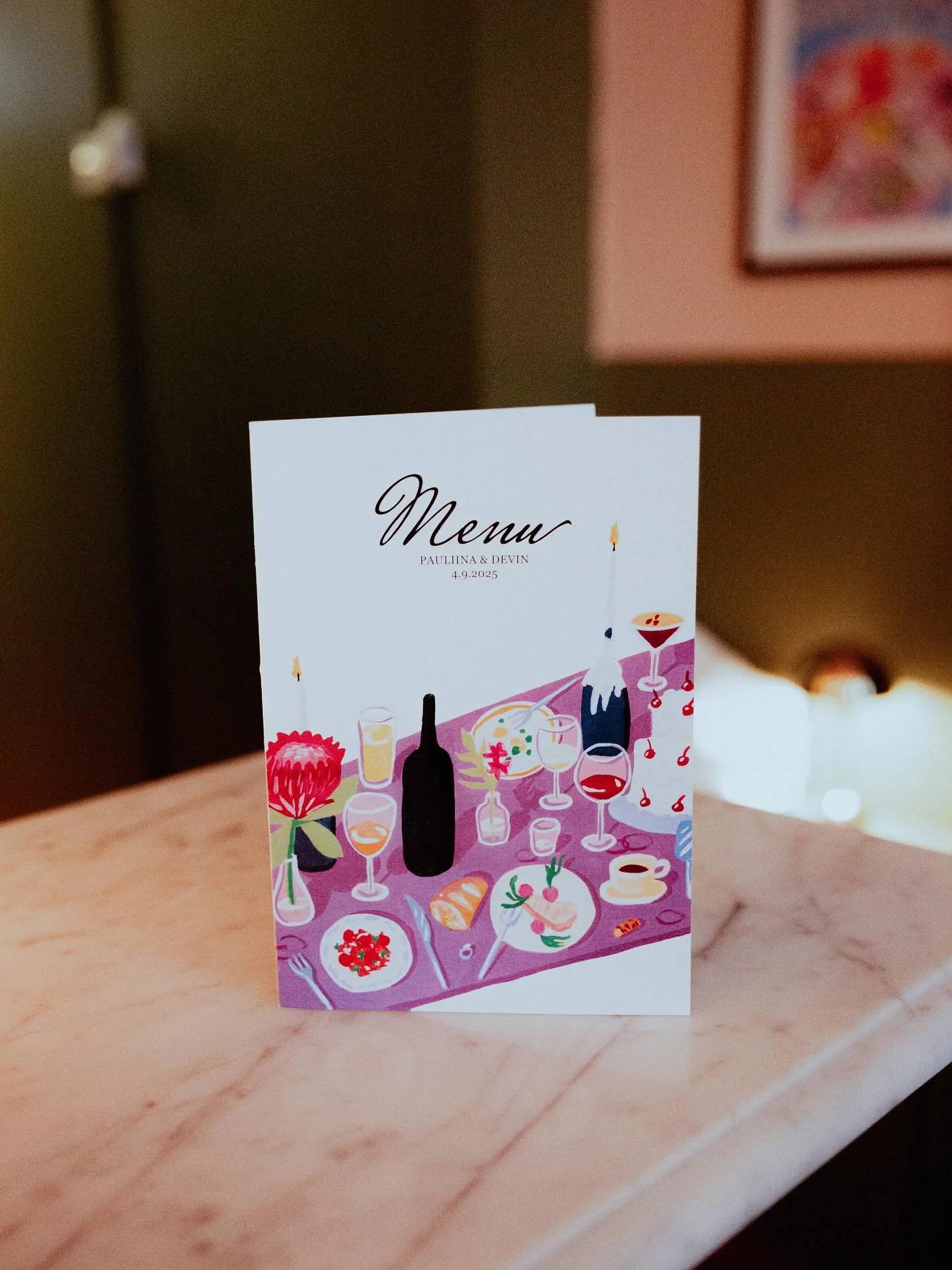 A moment for the menus I painted for our wedding 🥂

I always knew I wanted to paint our menus to bring a little personal touch and art to the table setting, and I&rsquo;m so happy with how these turned out! Even though I painted it before the day (o