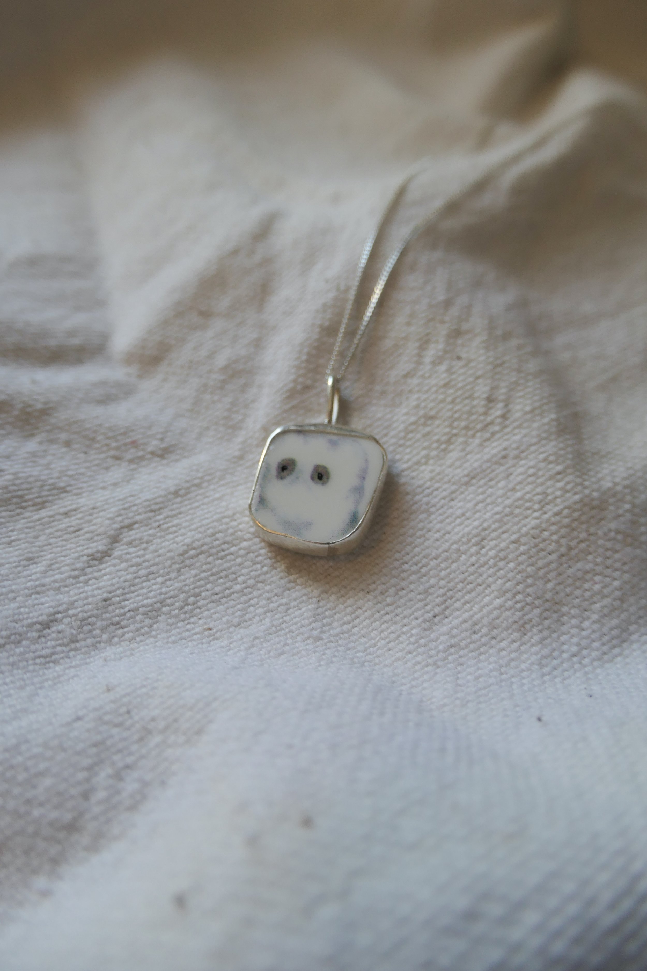 Little Ghost Vintage Pottery Necklace