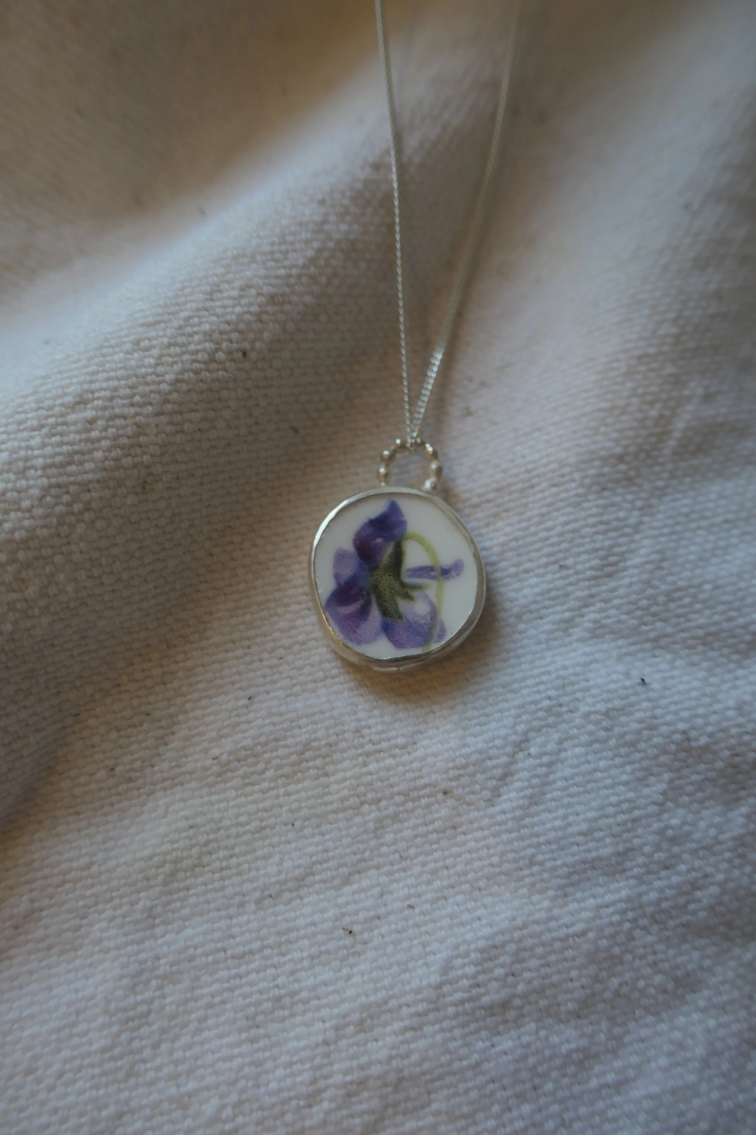 Violet Vintage Pottery Necklace