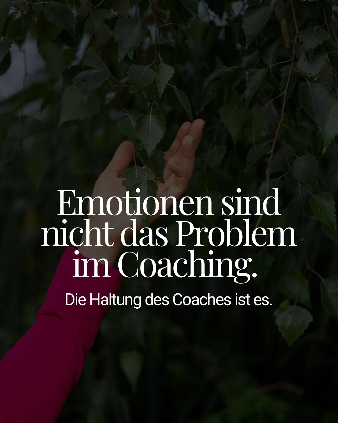 Der gr&ouml;&szlig;te Coaching-Fehler: Emotionen bek&auml;mpfen.

Und genau damit verhindern viele Coaches echte Ver&auml;nderung.
Emotionen sind nicht das Problem im Coaching. 
Die Haltung ihnen gegen&uuml;ber ist es.

Der Moment, in dem Coaching au