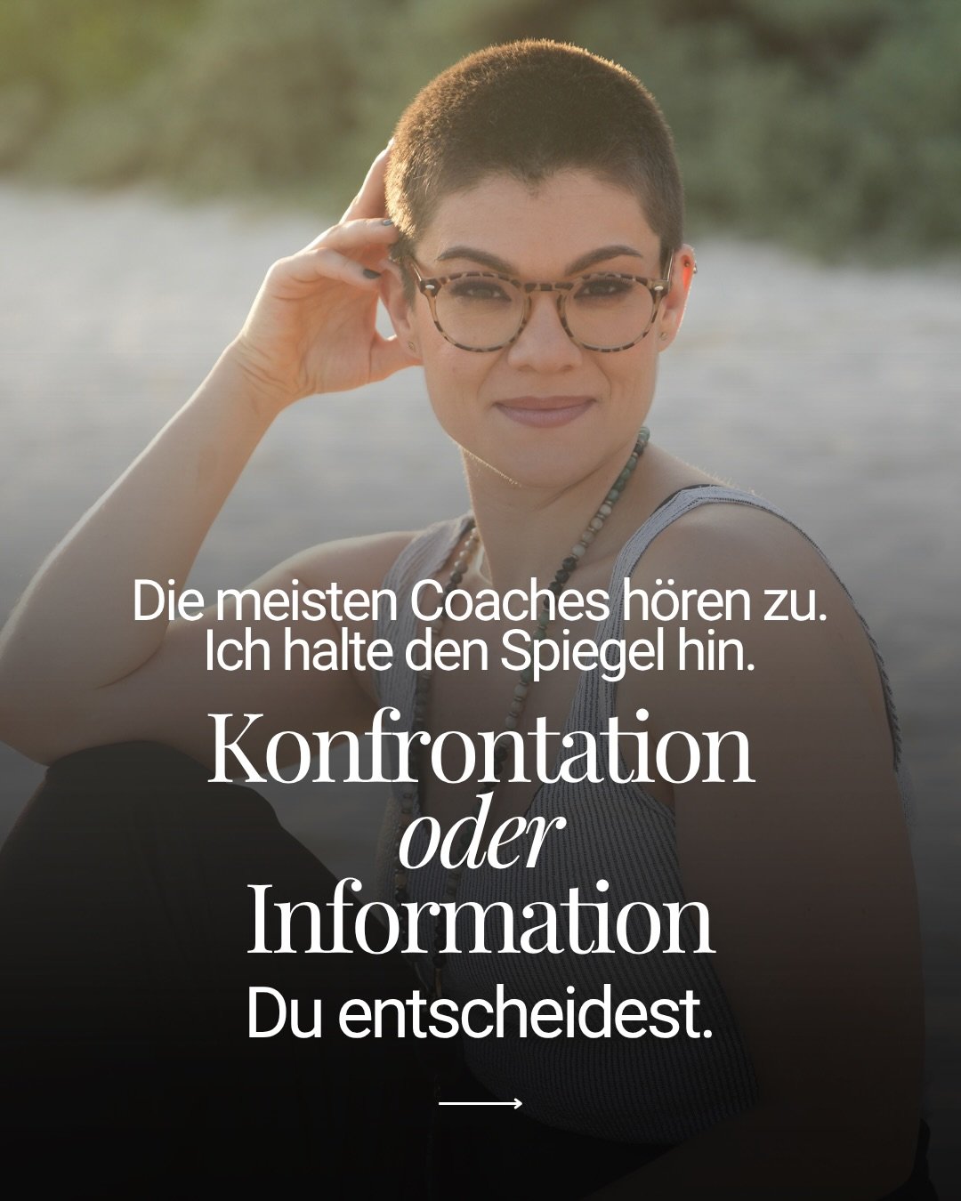 Die meisten Coaches h&ouml;ren zu.
Ich halte den Spiegel hin.

Und genau das ist der Unterschied.

Zuh&ouml;ren f&uuml;hlt sich gut an.
Best&auml;tigung auch.

Aber beides ver&auml;ndert nichts.

Denn deine Geschichten sind logisch.
Nachvollziehbar.
