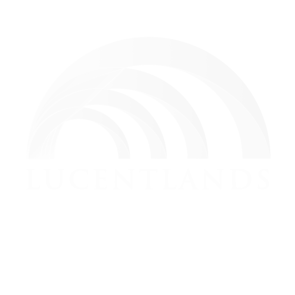 Logo with stylized rainbow arches and the word 'LUCENTLANDS' beneath.