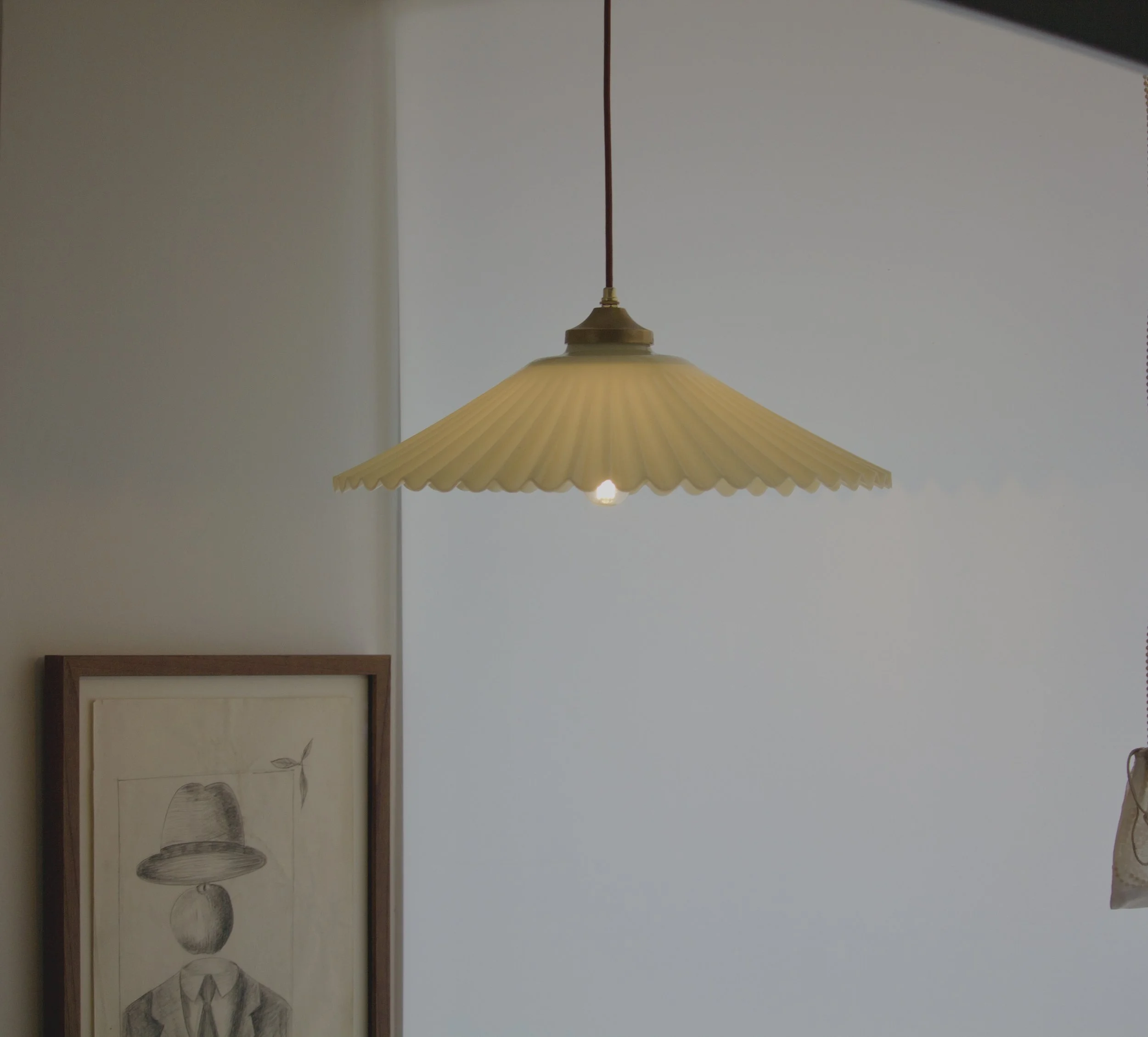 Italian Pleated Ceiling Pendant, c. 1970's