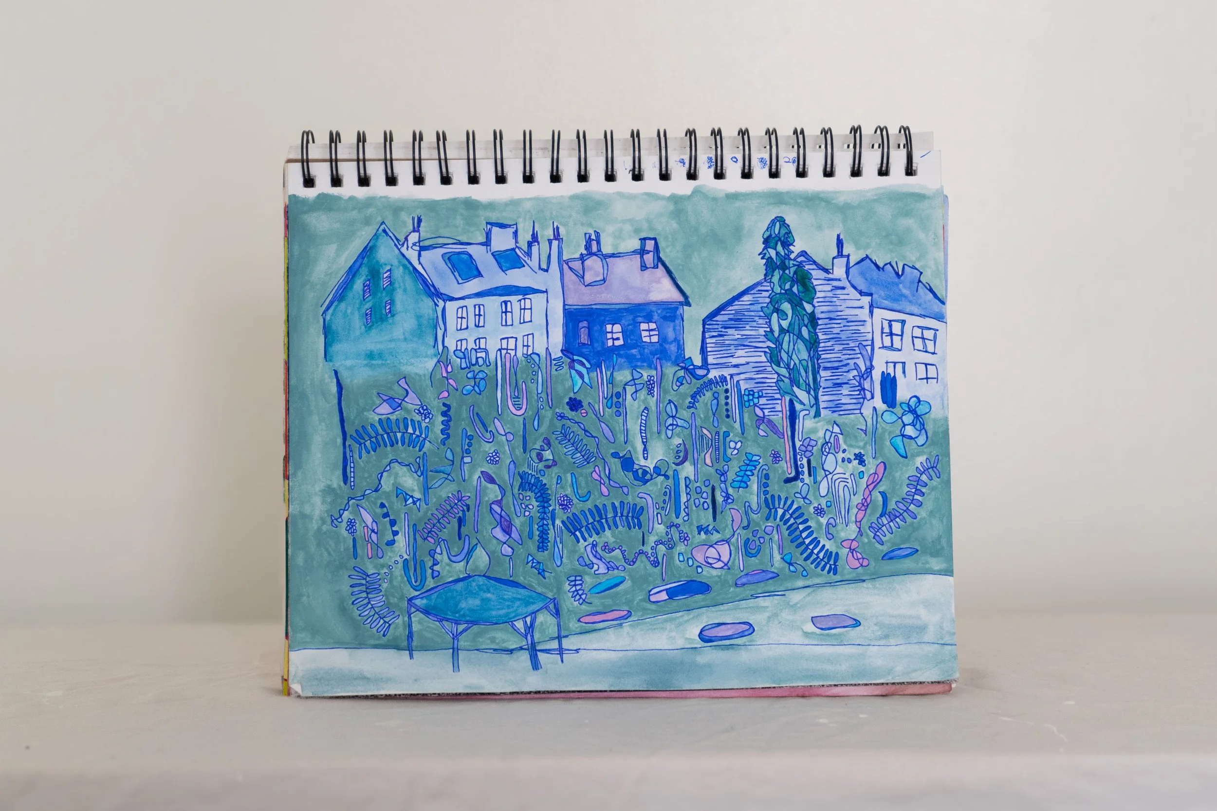 gouache and pen