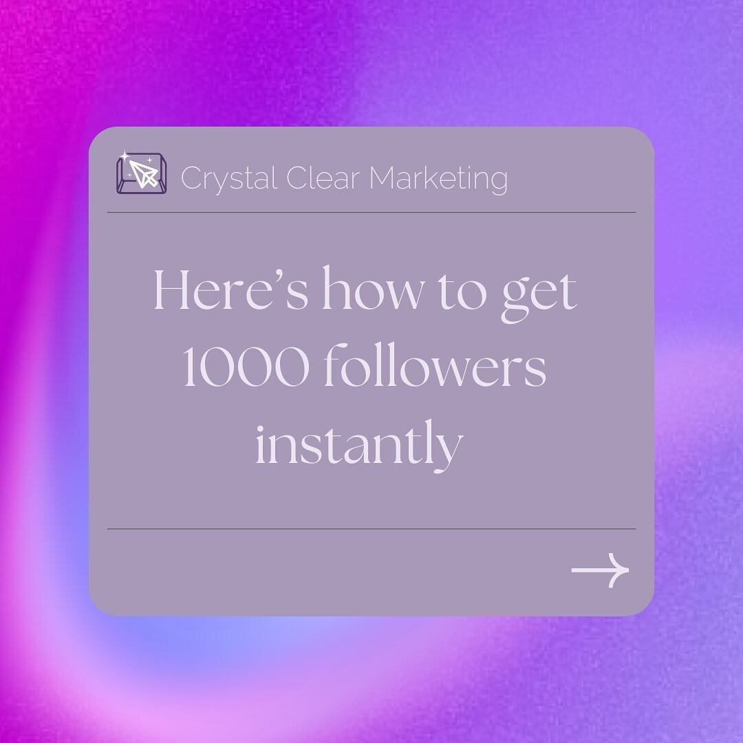 Here&rsquo;s how you get 1000 followers instantly 😱
&bull;
&bull;
&bull;
👇🏼
You don&rsquo;t.

Here&rsquo;s not what to do:
- buy followers
- posting without strategy
- relying on paid ads to push you out there
- not structuring your content
- not 