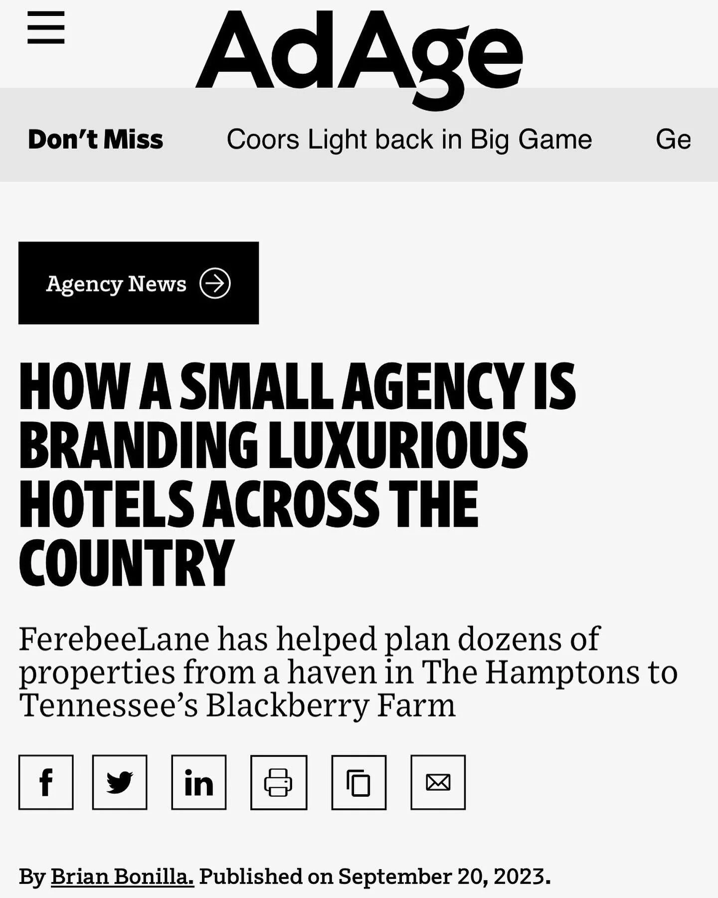 Our partnerships with hospitality brands often begin before architectural renderings are even drafted. Thanks @adage for profiling our collaboration on some of the most memorable guest experiences in the country. Link in bio.