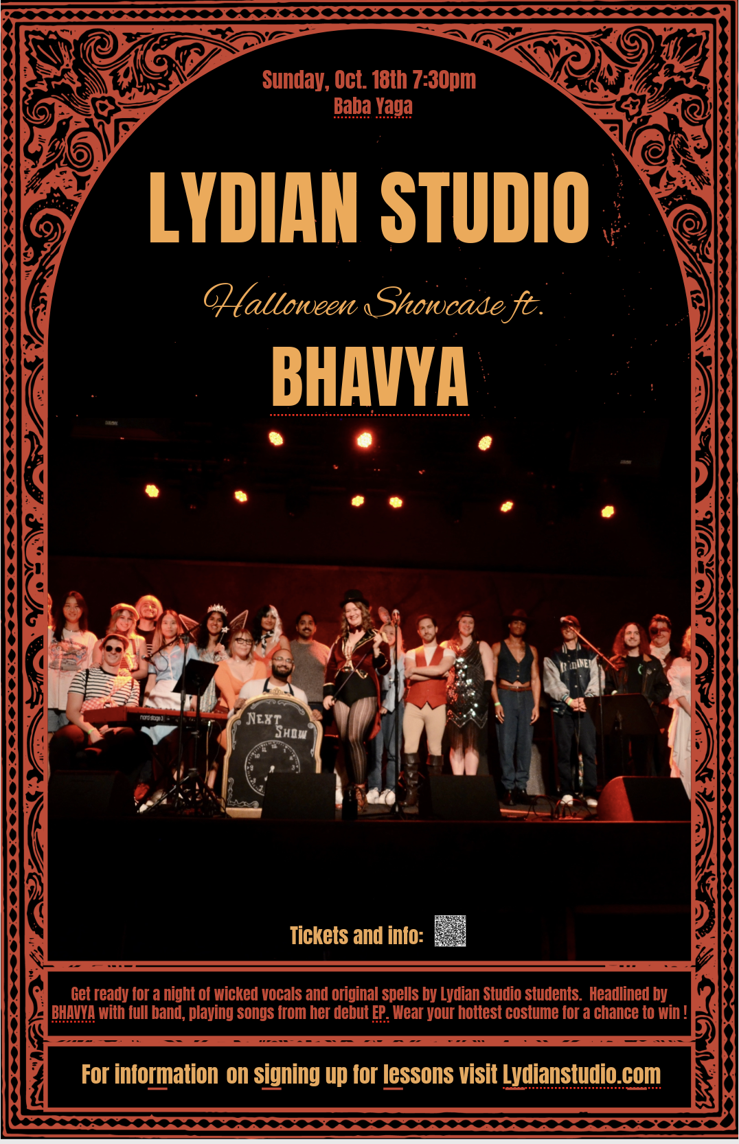 Join us for our annual Halloween Show ft. BHAVYA at Baba Yaga on 10/18 at 7:30pm!
